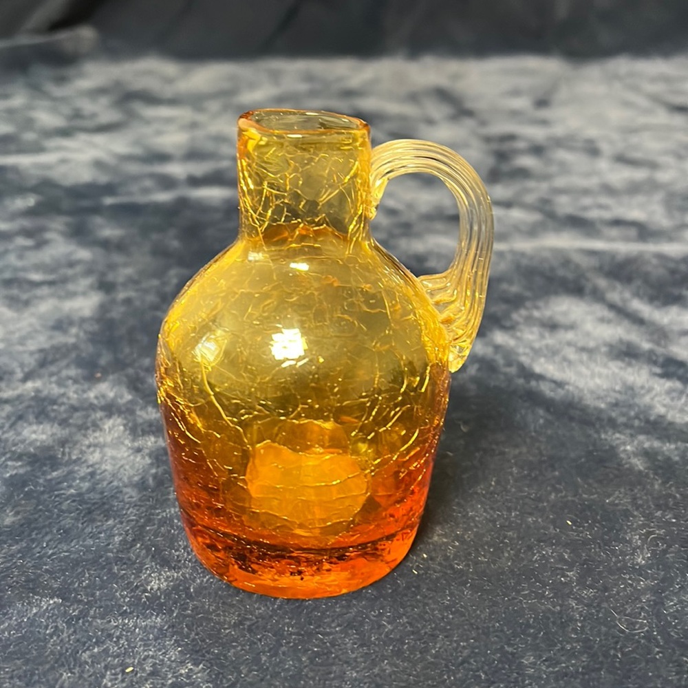 VTG Crackled Glass Pitcher